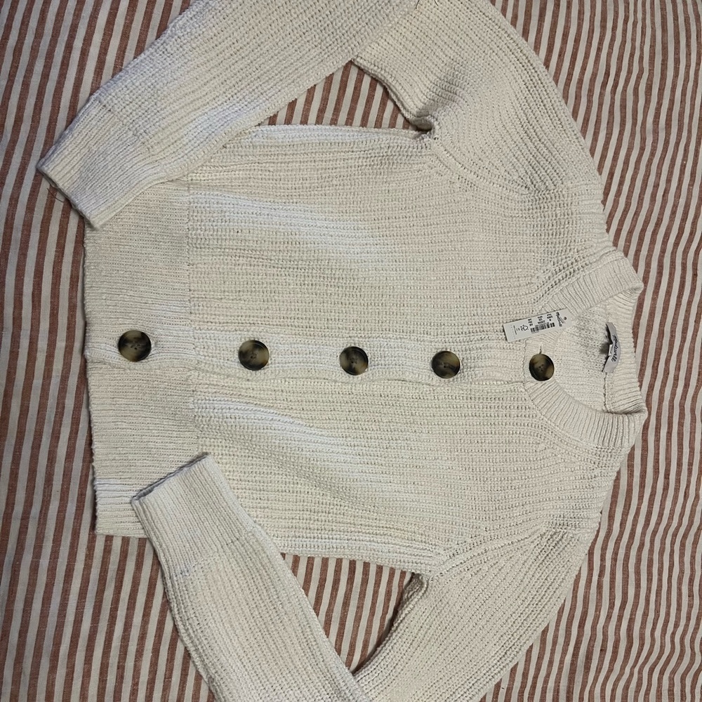 Cropped madewell size medium cotton cardigan sweater